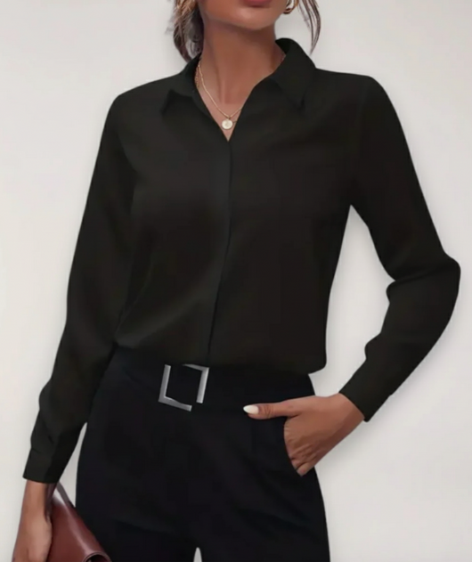 Stefanie | Getailleerde damesblouse met knoopsluiting voor kantoor
