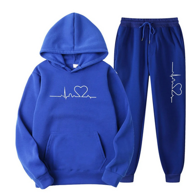Edith | Dames set met hoodie en joggingbroek met hartslagmotief