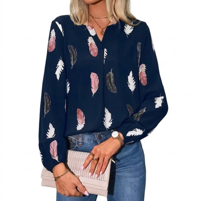 Dames blouse los en elegant – V-hals met lange mouwen