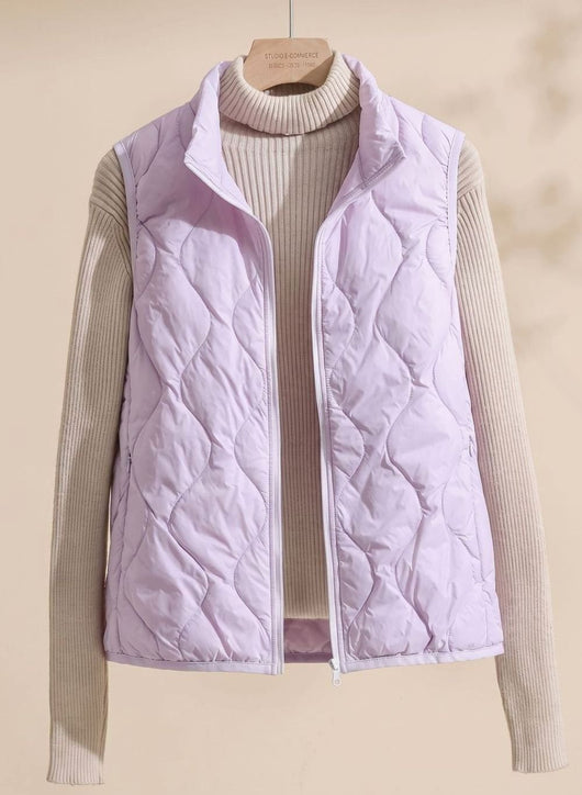 Annika | Gewatteerde dames bodywarmer met opstaande kraag