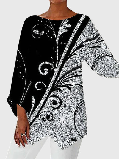 Alayah elegante top met ronde hals