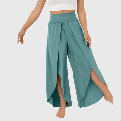 Magdalena | Wijde dames boho broek met split