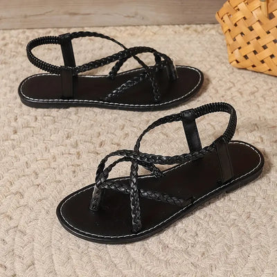 Julia | Gevlochten platte dames sandalen voor het voorjaar