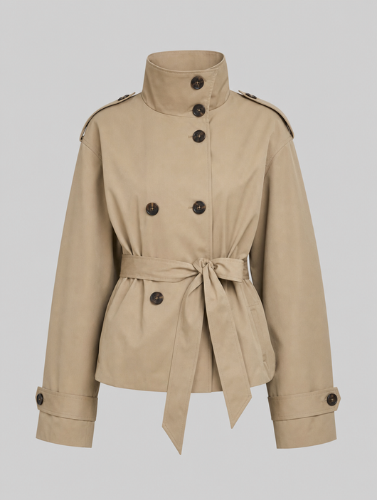 Caldecott korte trenchcoat met ceintuur