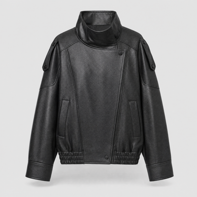 Camden oversized bomberjack van kunstleer