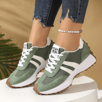 Annika | Dames retro chunky plateau sneakers met veters