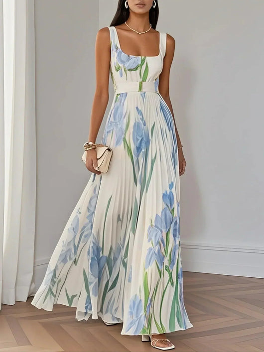 Brooklyn | Vloeiende boho A-lijnjurk met bloemenprint