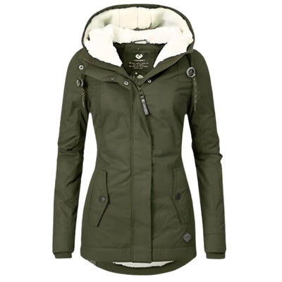 Annika | Dames allweer parka met sherpavoering en capuchon, waterafstotend