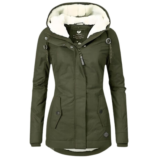Annika | Dames allweer parka met sherpavoering en capuchon, waterafstotend