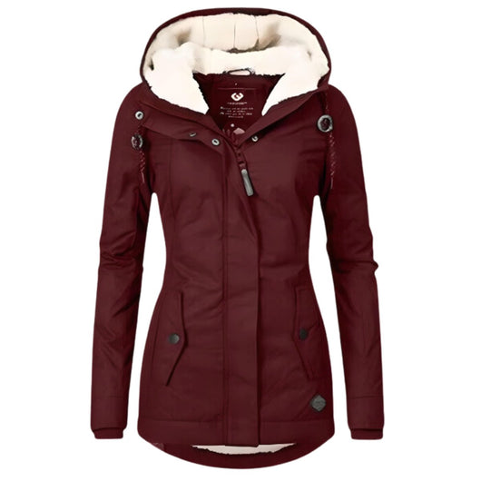 Annika | Dames allweer parka met sherpavoering en capuchon, waterafstotend