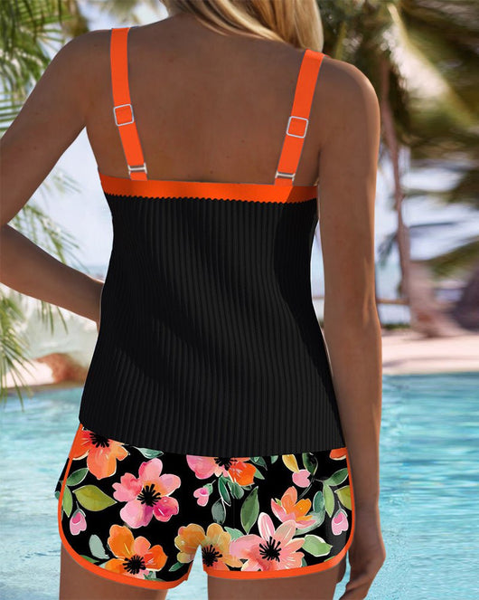Amelie | Dames corrigerende tankiniset met bloemenprint
