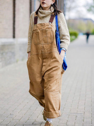 Sophie | Dames katoenen tuinbroek met verstelbare bandjes en wijde pasvorm
