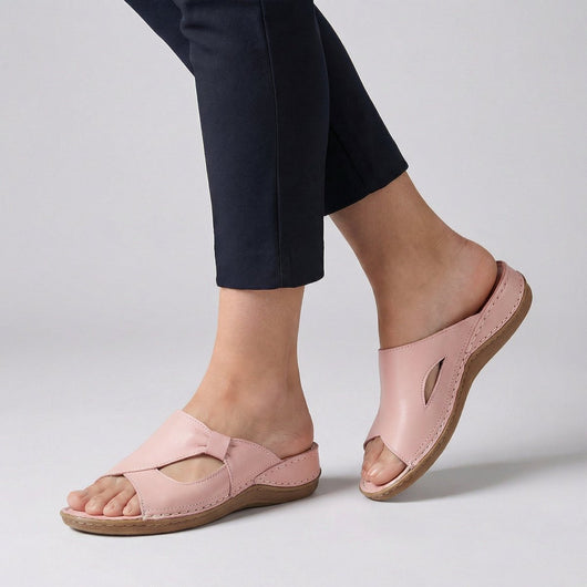 Elisabeth | Comfortabele platte dames muiltjes met cut-outdetail