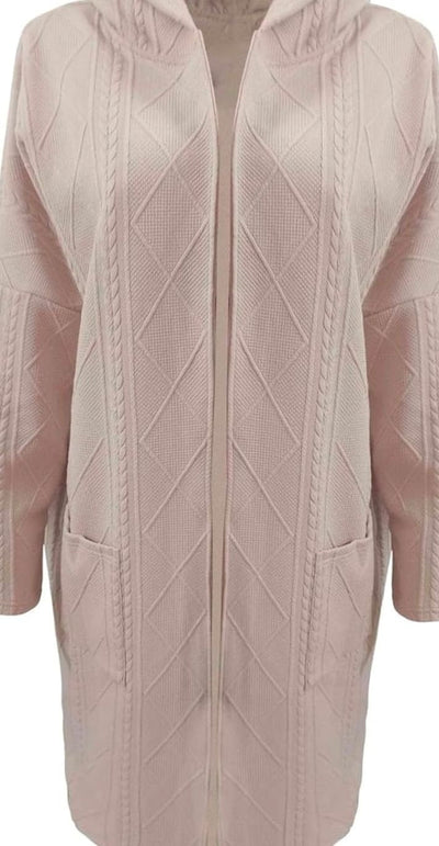 Clara | Lang dames vest met capuchon van katoenmix