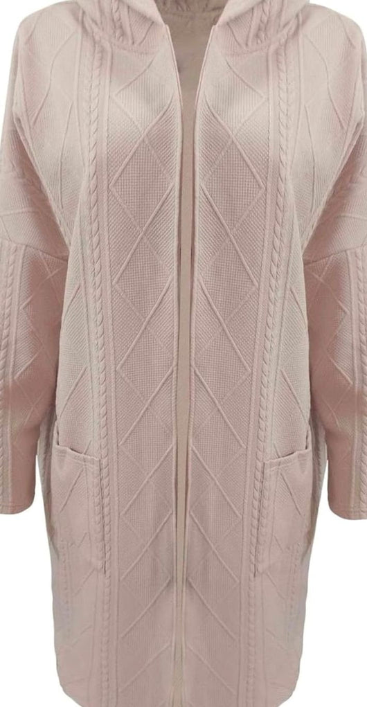 Clara | Lang dames vest met capuchon van katoenmix