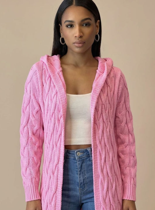 Clara | Lang dames vest met capuchon van katoenmix