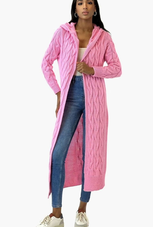 Clara | Lang dames vest met capuchon van katoenmix