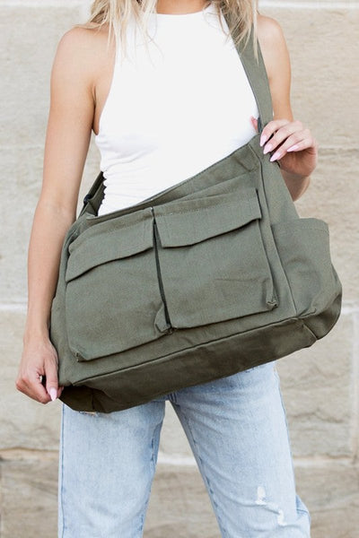 Elfriede | Extra grote dames canvas shopper met schouderband