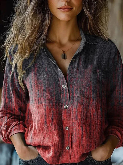 Elisabeth | Dames bohoblouse met knoopsluiting, bloemendessin en lange mouwen