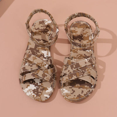 Marlene | Dames platte boho gladiatorsandalen met gekruiste bandjes