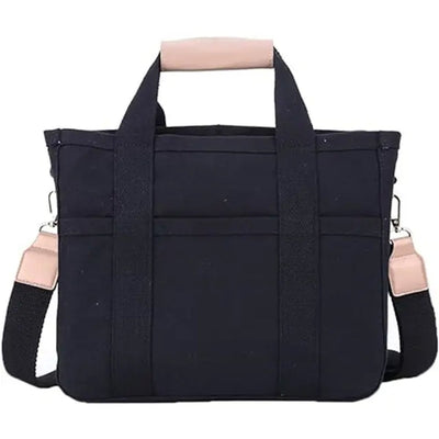 Elfriede | Grote dames canvas shopper met meerdere vakken en crossbodyband