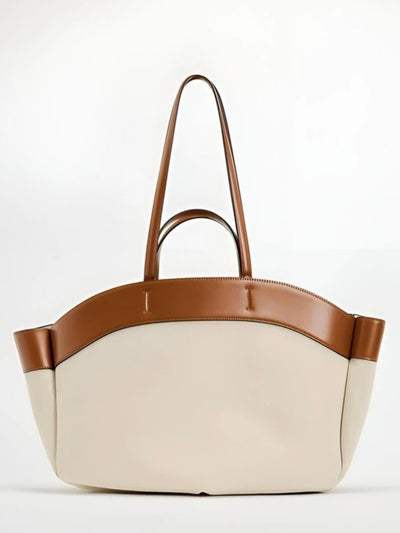 Marie | Grote dames canvas shopper met leren details