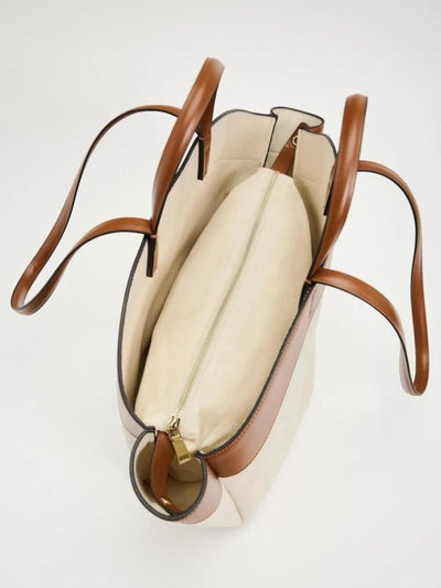 Marie | Grote dames canvas shopper met leren details