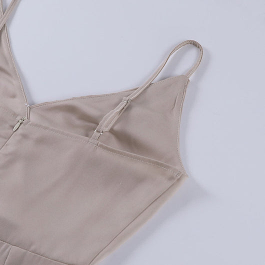 Marlene | Elegante dames maxi cocktailjurk met V-hals en split