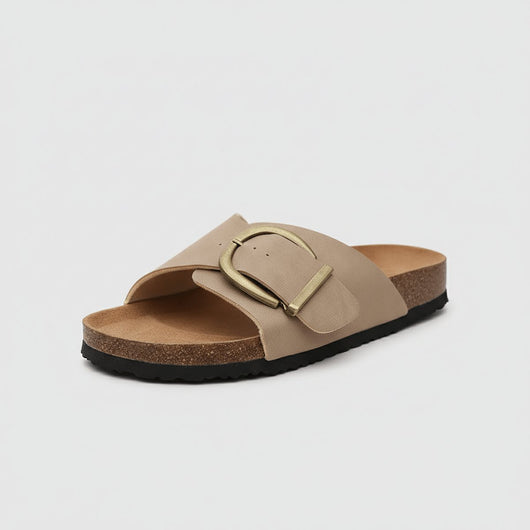 Katharina | Comfortabele platte dames sandalen met brede band en gesp