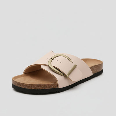 Katharina | Comfortabele platte dames sandalen met brede band en gesp