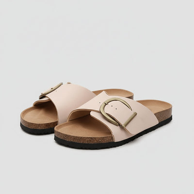 Katharina | Comfortabele platte dames sandalen met brede band en gesp