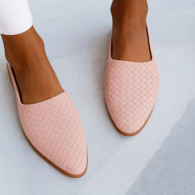 Charlotte | Comfortabele platte dames slingbacksandalen met gevlochten bovenwerk