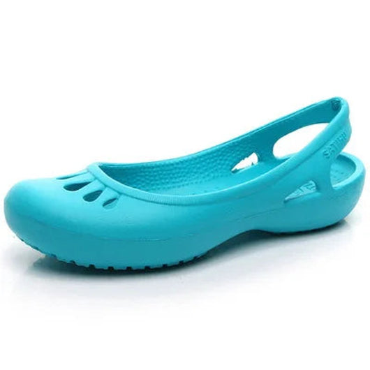 Elisabeth | Comfortabele lichte dames jellysandalen met slingback en uitsnijdingen