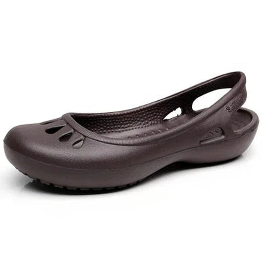Elisabeth | Comfortabele lichte dames jellysandalen met slingback en uitsnijdingen