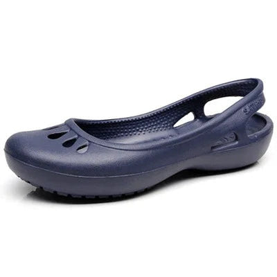 Elisabeth | Comfortabele lichte dames jellysandalen met slingback en uitsnijdingen