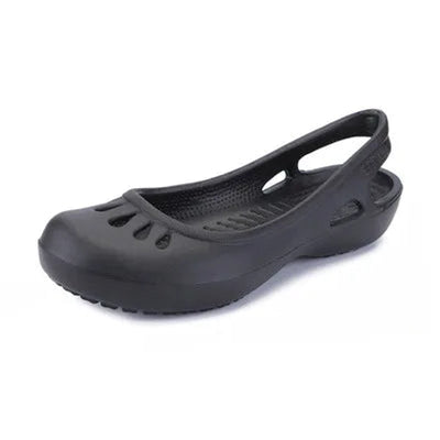 Elisabeth | Comfortabele lichte dames jellysandalen met slingback en uitsnijdingen
