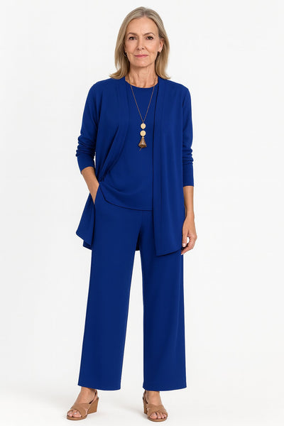 Marlene | Driedelige dames set met lang vest, hemdje en wijde broek