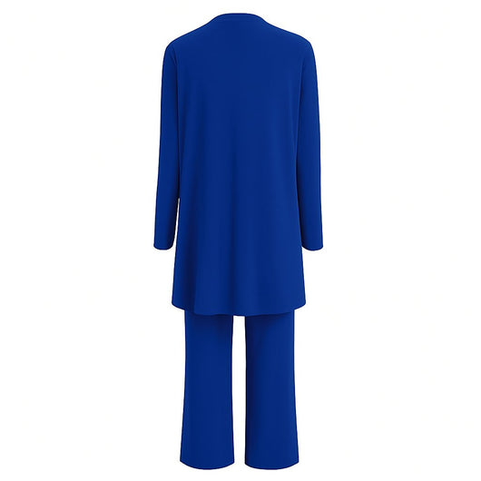 Marlene | Driedelige dames set met lang vest, hemdje en wijde broek