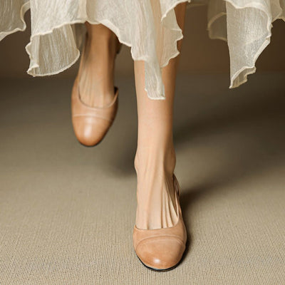 Leonie | Dames slingback pumps van echt leer met amandelneus