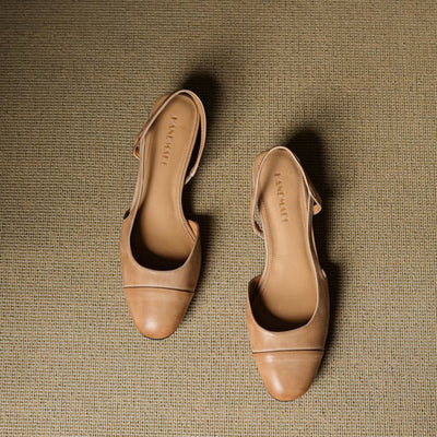 Leonie | Dames slingback pumps van echt leer met amandelneus