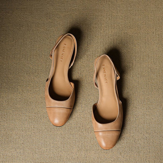 Leonie | Dames slingback pumps van echt leer met amandelneus