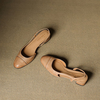 Leonie | Dames slingback pumps van echt leer met amandelneus