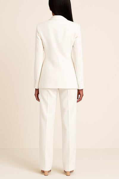 Johanna | Elegante dames set met enkelknoops blazer en wijde broek