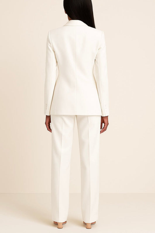 Johanna | Elegante dames set met enkelknoops blazer en wijde broek