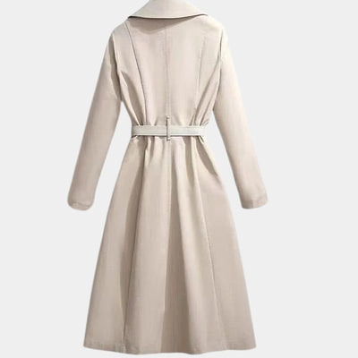 Mia | Elegante klassieke dames trenchcoat met ceintuur in midilengte