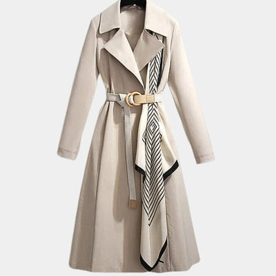 Mia | Elegante klassieke dames trenchcoat met ceintuur in midilengte