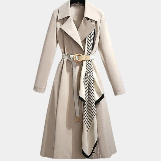 Mia | Elegante klassieke dames trenchcoat met ceintuur in midilengte