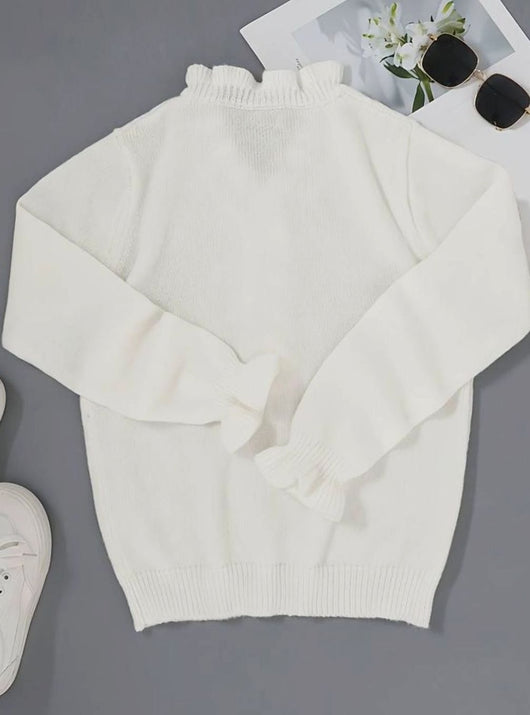 Charlotte | Elegante dames trui met ruches en v-hals