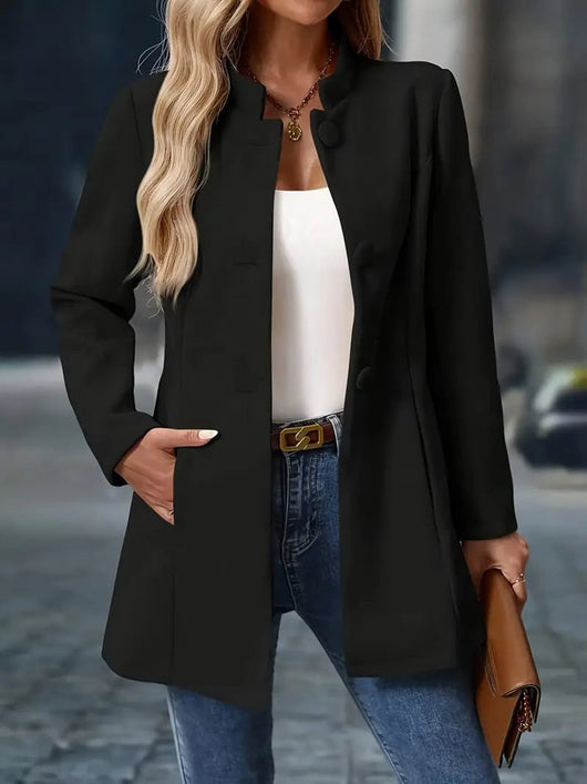 Marie | Elegante getailleerde dames blazer met opstaande kraag