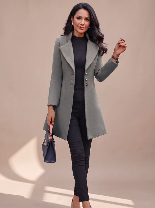 Hannah | Elegante getailleerde dames trenchcoat met reverskraag